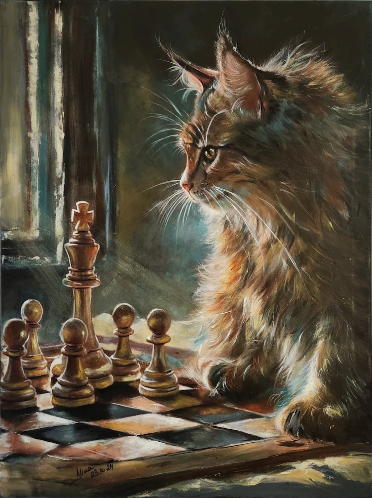 ArteDiAlina.com painting: Chess Time
